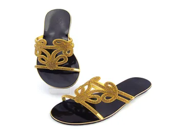 

New Arrival African Rhinestone Pumps Shoes Summer Ladies Low Heel Slippe Shoes For Party Free Shipping Wholesale Price ABS1113