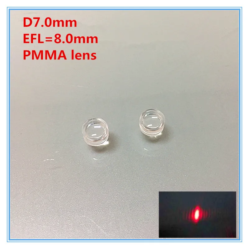 PMMA Коллиматорные линзы Лазерный коллиматор D7mm EFL = 8 мм