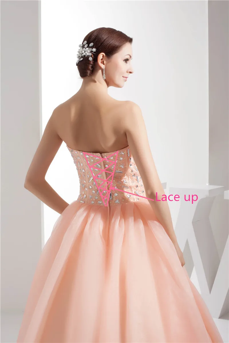 Prom Dress Vestidos De 15 Anos Sweetheart Organza Vestidos de Debutant Floor Length Quinceanera Dresses