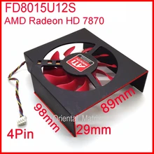 Free Shipping FD8015U12S 75mm 12V 0.5A 4 Wire Video Card Cooler Fan For MSI R7950 AMD/ATI Radeon HD 7870 Cooling Fan