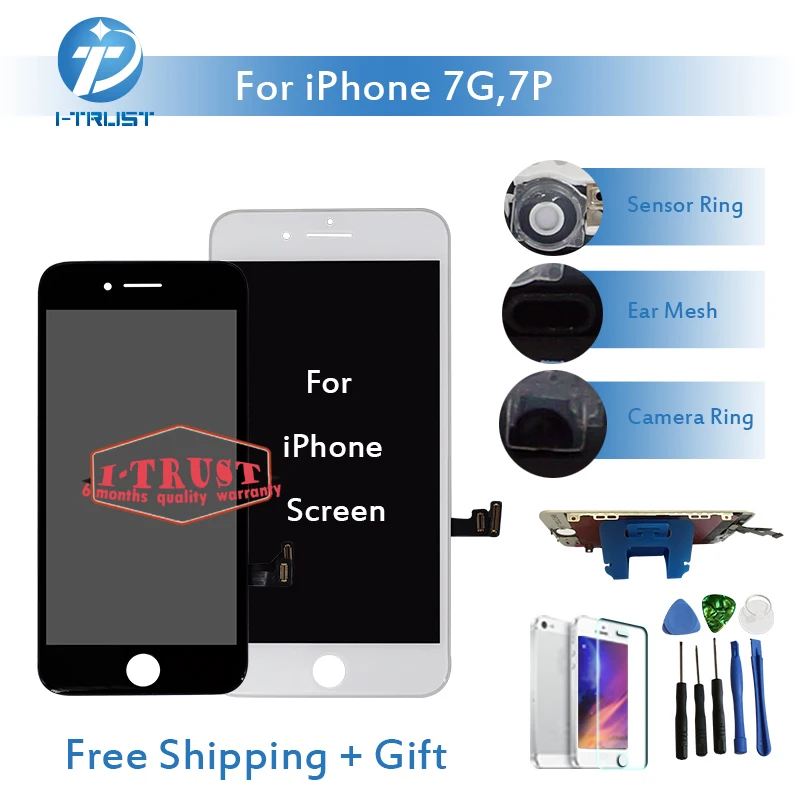 

White Black AAA LCD or display or Screen For iPhone 7 7g 7 Plus LCD Display With 3D Touch Screen Digitizer Assembly Replacement