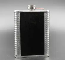 Portable 9oz Leather Stainless Steel Hip Flask Liquor Alcohol Drink Whisky PocketBottle Cap Funnel Drinkware Bottle Wine