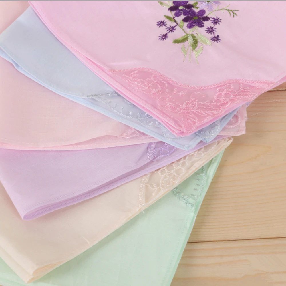 12 шт./лот SHSEJA Женский вышитый платок 100% хлопок кружевной полотенце|handkerchief