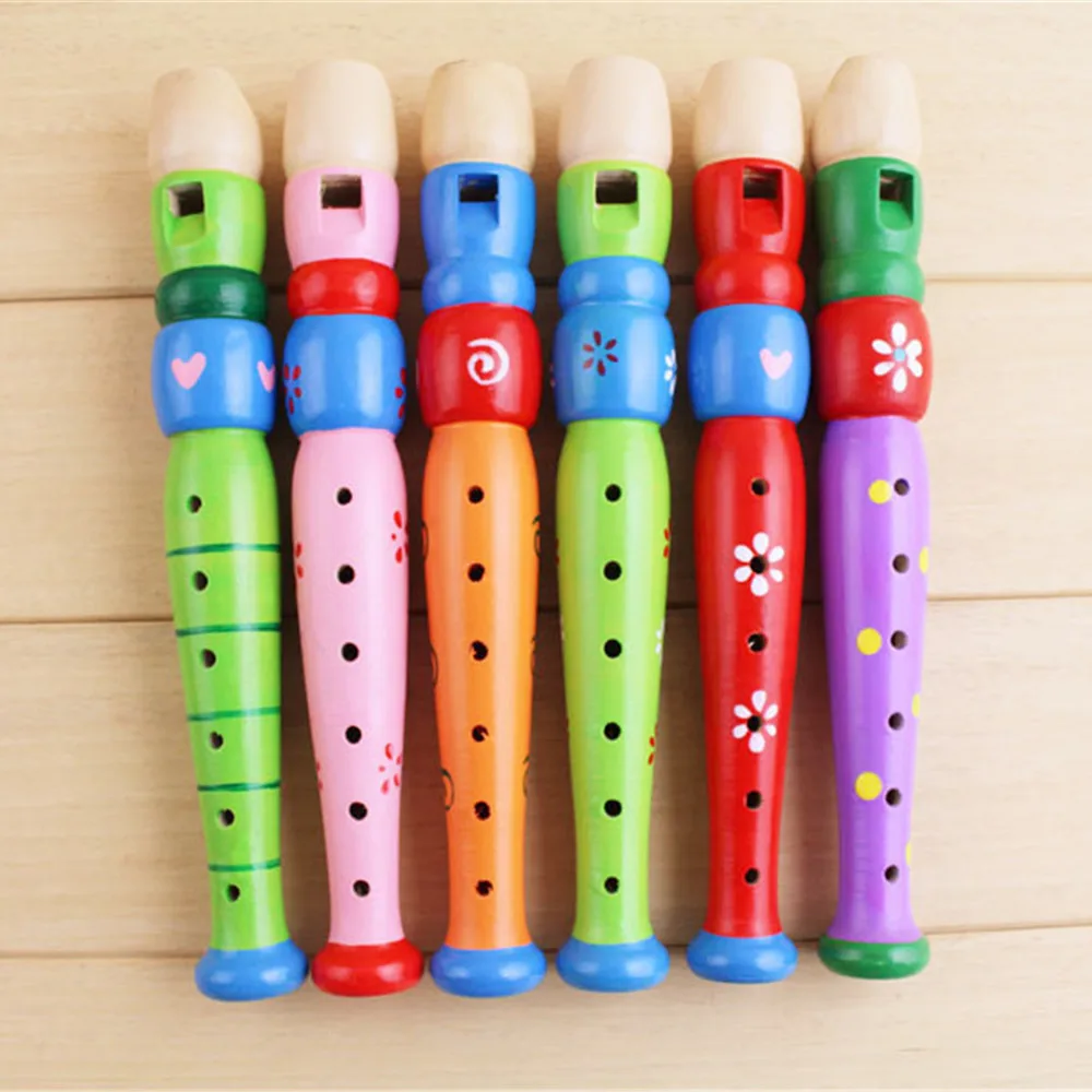 1PC Colorful Musical Instrument Piccolo Toys for Kids Exquisite Wooden