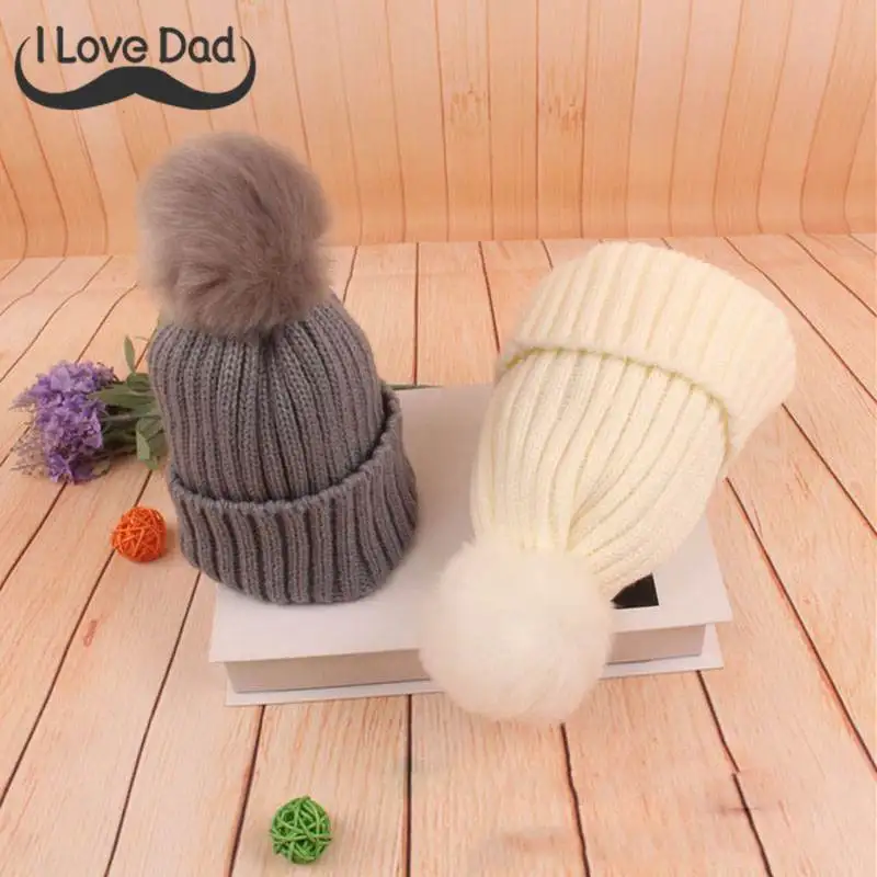 

Winter Autumn Warm Children Hat For Baby Boy Girl Cap with Pompom Ball Beanies Soft Knitted Crochet Caps