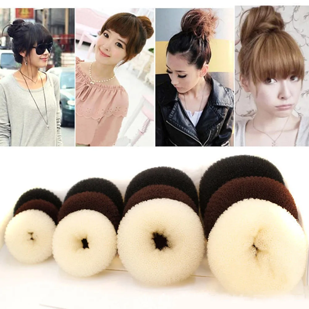 4Sizes Women lady girl headband Hair Styling Ring Style Dispenser Buns Head Tool Hair Ring women hair accessories hairband 30