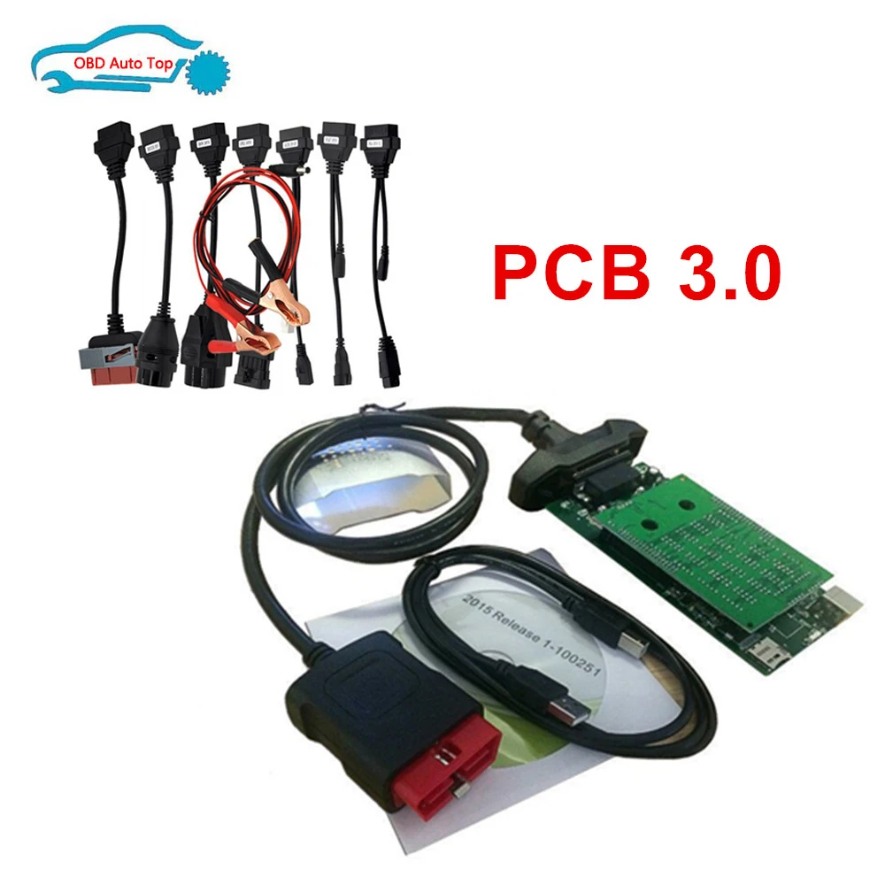 

2018 new v3.0 green pcb japan ne-c relays with bluetooth professional vd tcs cdp pro new vci obd2 code reader+ Full 8 Car Cable