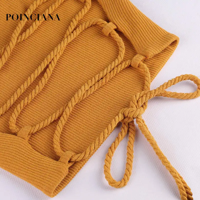 Women's Sweaters Maglioni Donna Womens Fall Fashion Slash Neck Sexy Long Sleeve Backless Lace Up Tops Knitwear Clubwear 2018