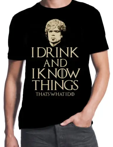 Новая футболка с принтом Игры престолов I Drink and Know Things Tyrion Lannister повседневные