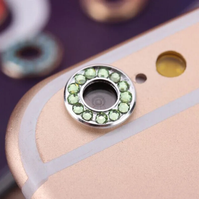 1 шт., блестящая Крышка для камеры для iPhone 6 6s plus, Алмазная Защитная крышка для объектива, металлическая круглая крышка