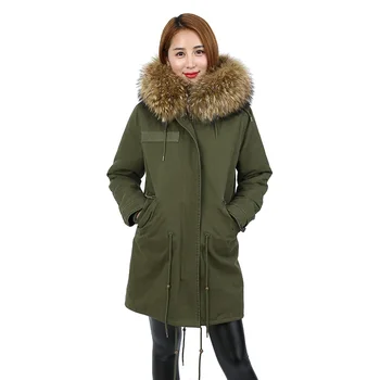 

100% Large Real Fur Collar Hooded 2019 Winter Jacket Women Long Parka Thick 90% White Duck Down Coat Female Winter Coat Women