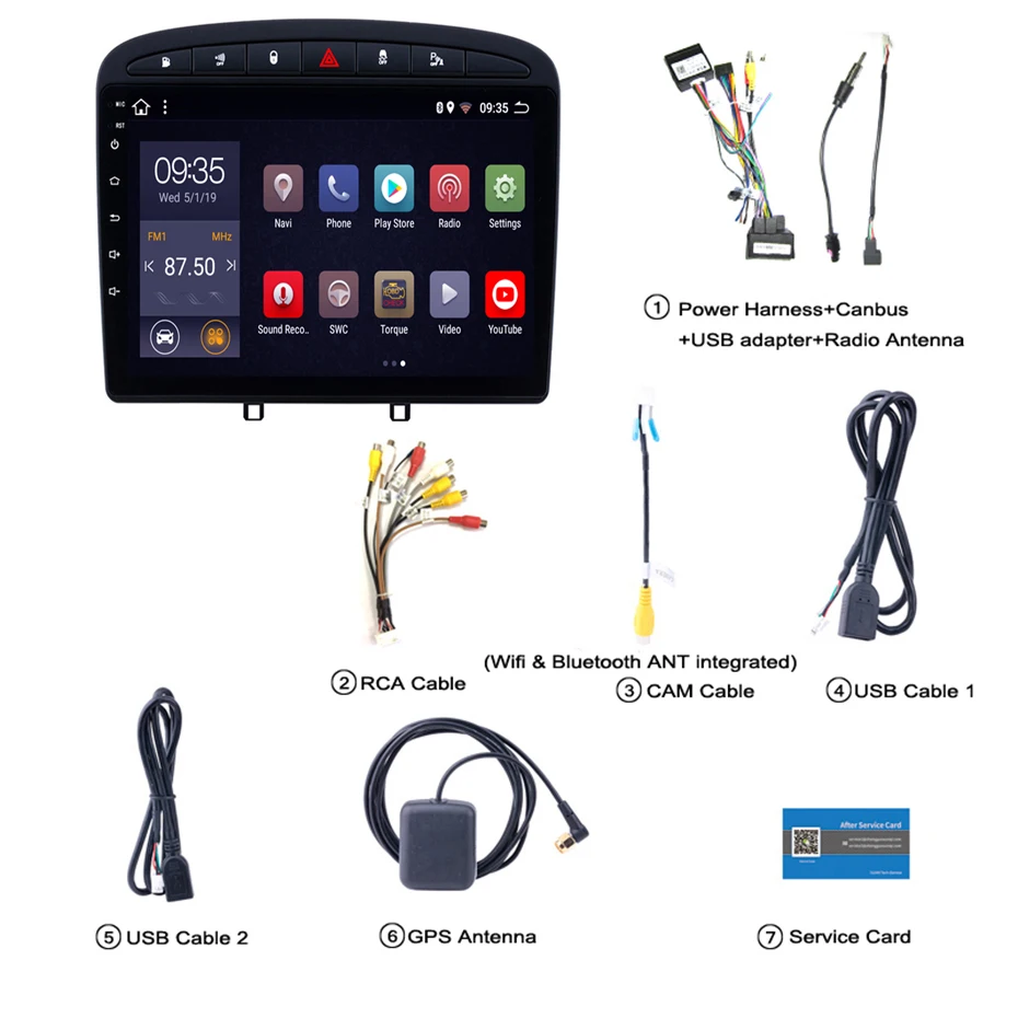 Clearance 9 inch 2.5D IPS HD multi-touch screen Android8.1 2G RAM 32G ROM NAVI for PEUGEOT 308 408 2010-2016 with Bluetooth USB WIFI SWC 2