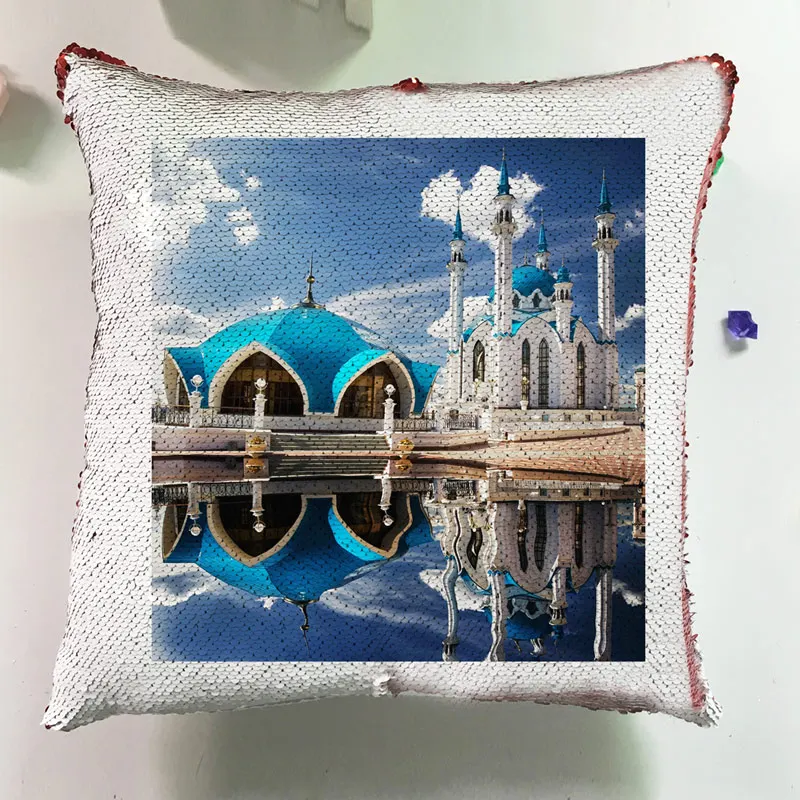 Modern Cushion Silver Square Pillow Custom Reversible Sequin Glitter Europe Architectural Style Pillowcase Cushion Cover J037 (8)