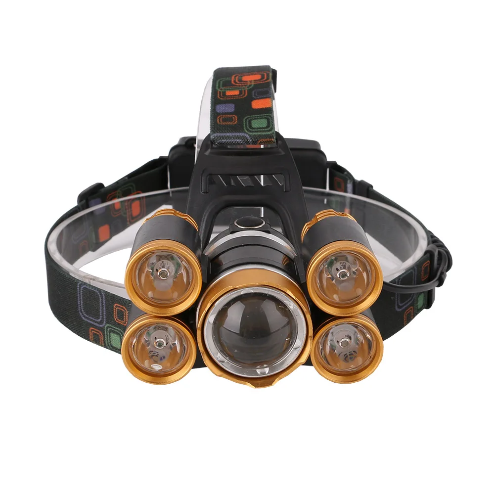4000 lumen LED Headlight T6+4*XPE Head Lamp Torch 4 Modes Zoomable