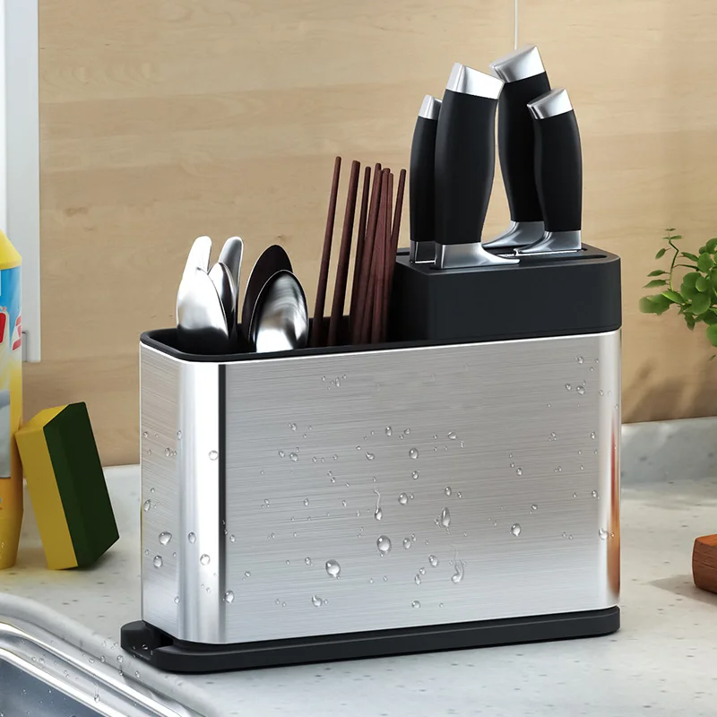 Stainless steel knife rack high quality chopstick cage fork shelves spoon holder reinforced kitchen supplies cutlery organizer