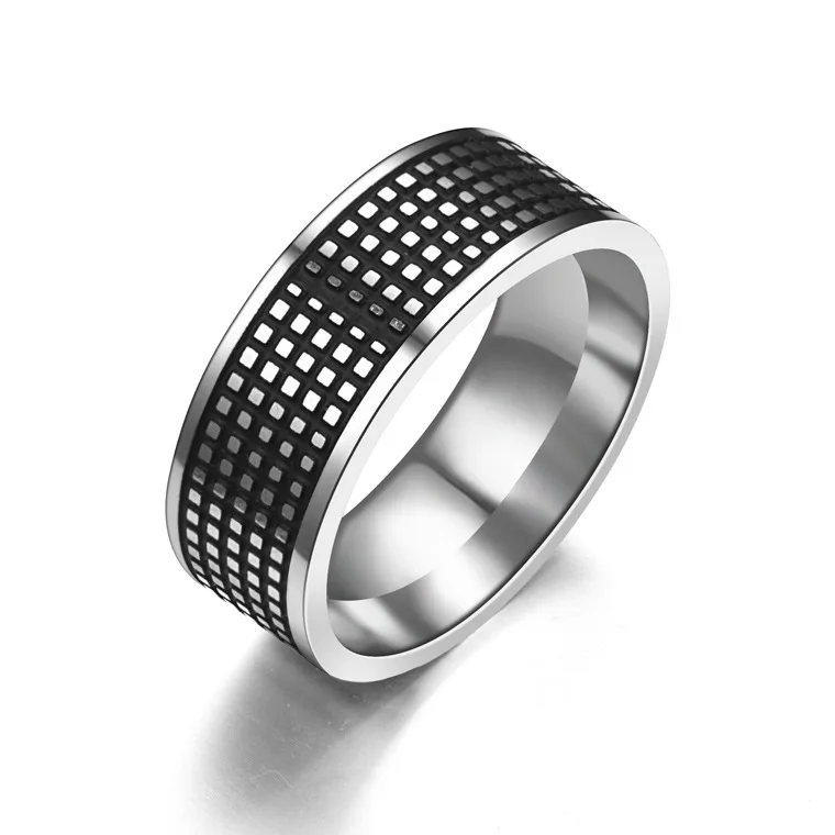 Винтажная открытая Серебряная кольцо из нержавеющей стали 316L цепочка в стиле панк-рок для мужчин, обручальное кольцо для мужчин