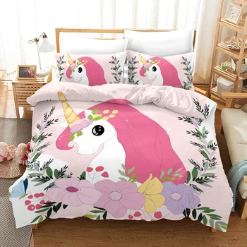 

FANAIJIA 3d unicorn bedding set Quilt Cover and Pillowcases duvet cover set comforter bedding sets queen size
