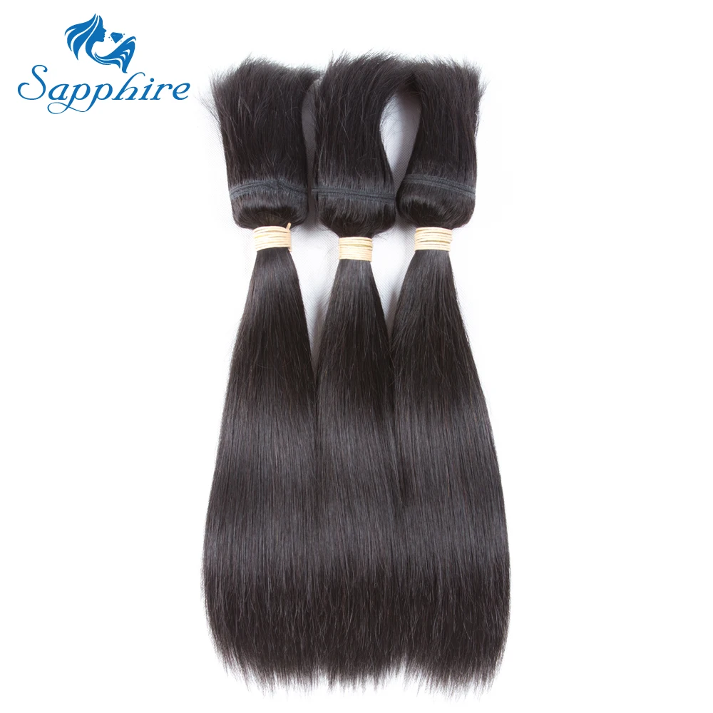 Sapphire Braid In Human Bundles No Sew No Crochet No Glue Straight Human Hair Weave Straight