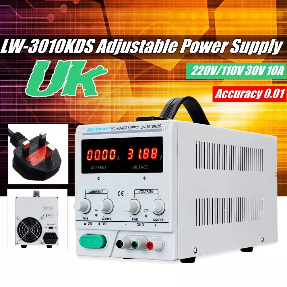 LONG WEI LW-3010KDS регулируемый светодиодный цифровой Дисплей DC Питание 110 V/220 V для детей, на возраст от 0 до 30V 0-10A переключения регулируется Питание