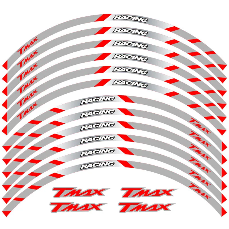 Высококачественные светоотражающие Стикеры для мотоциклов, наклейки на колеса для YAMAHA TMAX530 TMAX500 TMAX 500 530 15'' - Цвет: 12