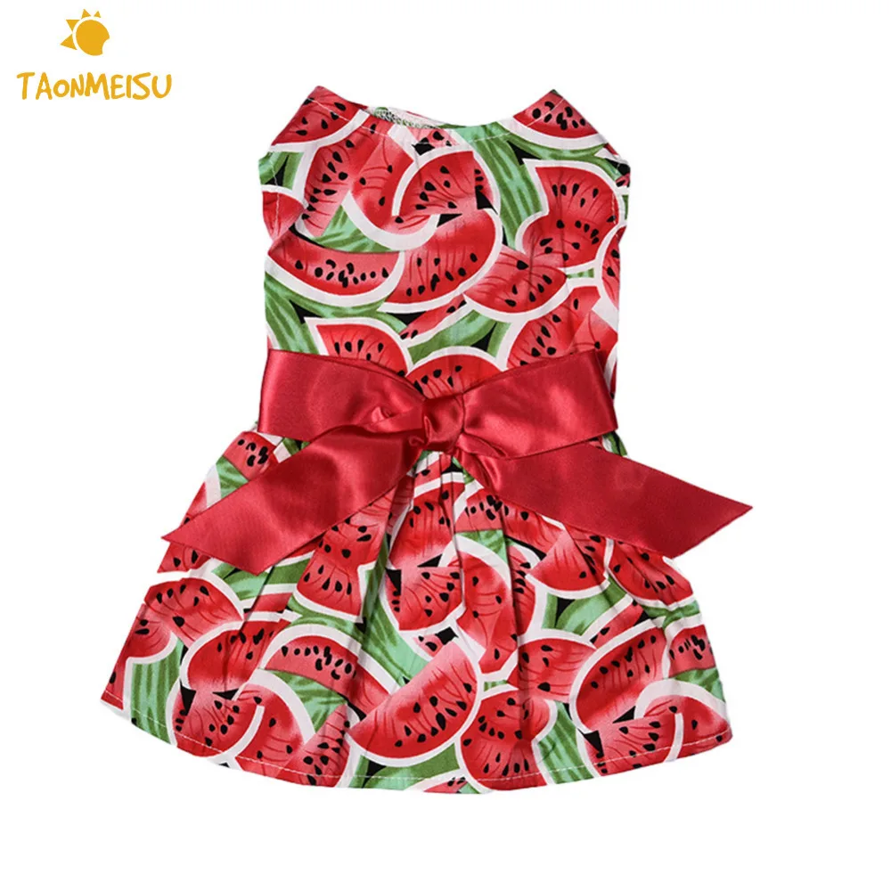 

2017 High Quality Summer Watermelon Patterns Pet Dog Puppy Princess Dress Cute Pet Clothes XS/S/M/L 1pcs