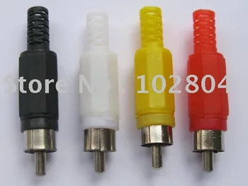 

Solder RCA Plug Audio Video Connector 4 colors Red Black Yellow White 500 pcs per Lot Hot Sale
