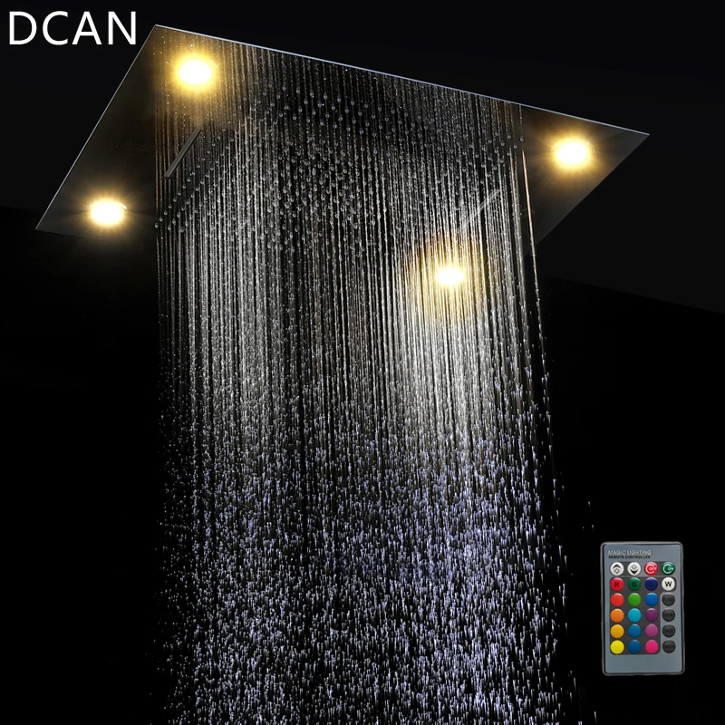 Multi Function Rainfall Shower Heads Led Light Remote Control Shower Head 600800mm Ceiling Rain Shower Waterfall Massage (1)