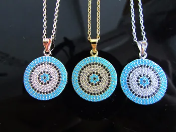 

2017 valentines gift colorful cz stones 3 colors girl lady fashion 925 sterling silver turquoises fine silver necklace