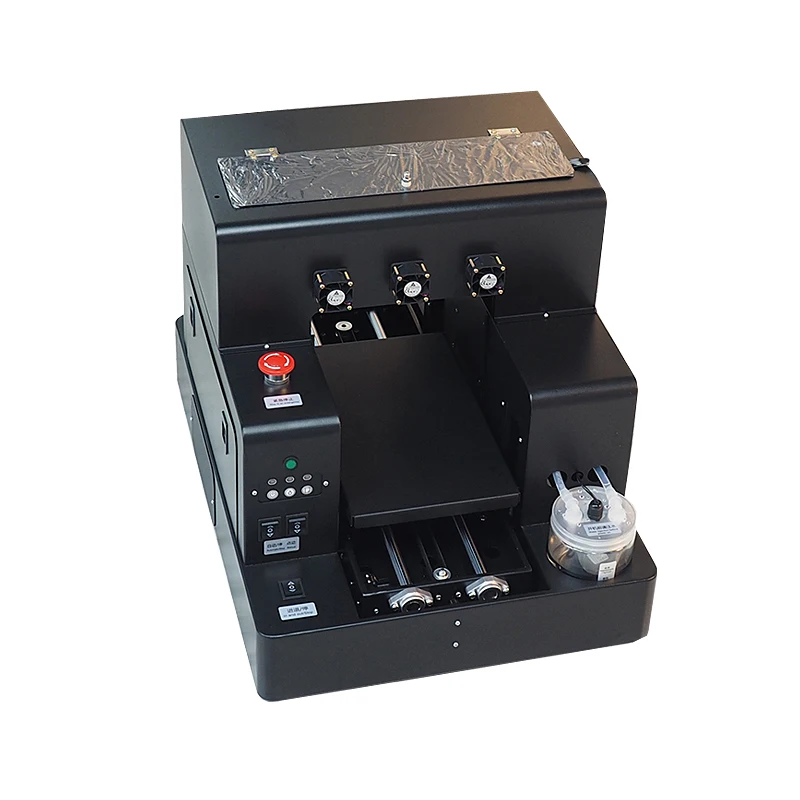  A4 size automatic LED UV Flatbed printer for bottle phone case glassceramicwoodplasticleatherPVCKT 