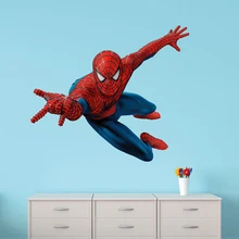 60x90 см DIY 3D человек-паук наклейки на стену съемные наклейки на стену фреска арт Бэтмен-герой плакат для детской комнаты домашний декор