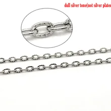 DoreenBeads 10 м Серебряный тон звенья-открытые текстурированные Кабельные цепи(B15335), иу