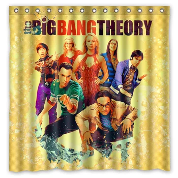 

High Quality 180*180cm The Big Bang Theory Modern Style Waterproof Fabric Bathroom Shower Curtain With Hooks Free Shipping