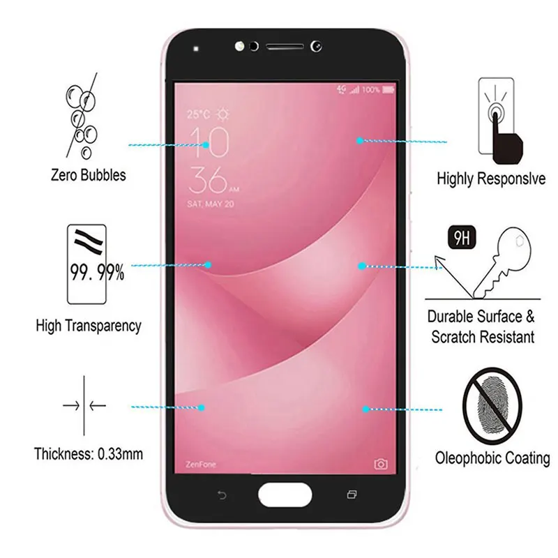 Закаленное стекло для Asus Zenfone 4 Max ZC520KL Защита экрана ZC 520KL X00HD с полным покрытием 5 2