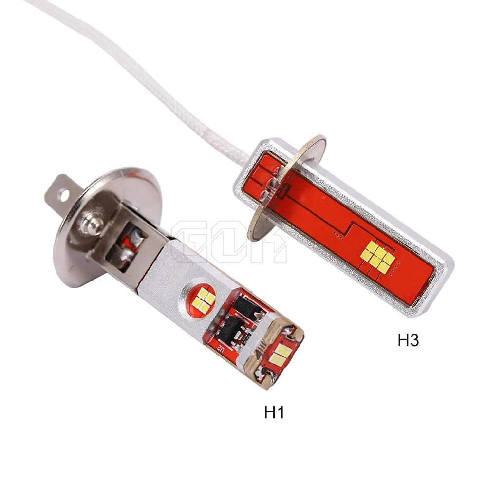 10 шт. Автомобильный светодиодный H1 h3 60 w светодиодный чип csp 12 Светодиодный canbus Белый противотуманная фара вождение свет светодиодный Авто Бег свет DC12V-24V