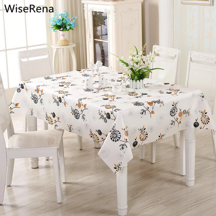

Brief Fresh PVC Waterproof Table Cloth Pastoral Floral Geometric Home Rectangle Plastic Cloth Tea Tablecloth toalha de tapetes