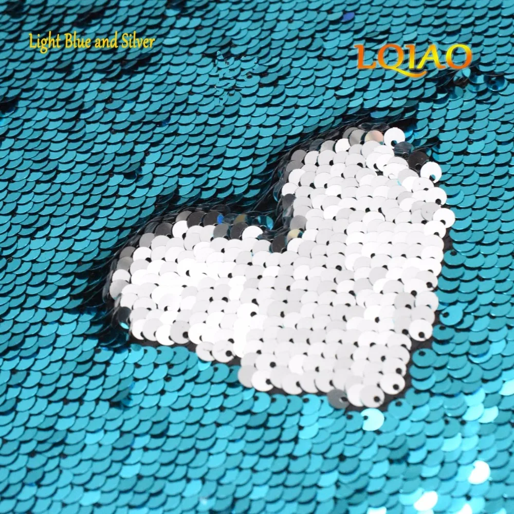 Light Blue and Silver Sequin Fabric