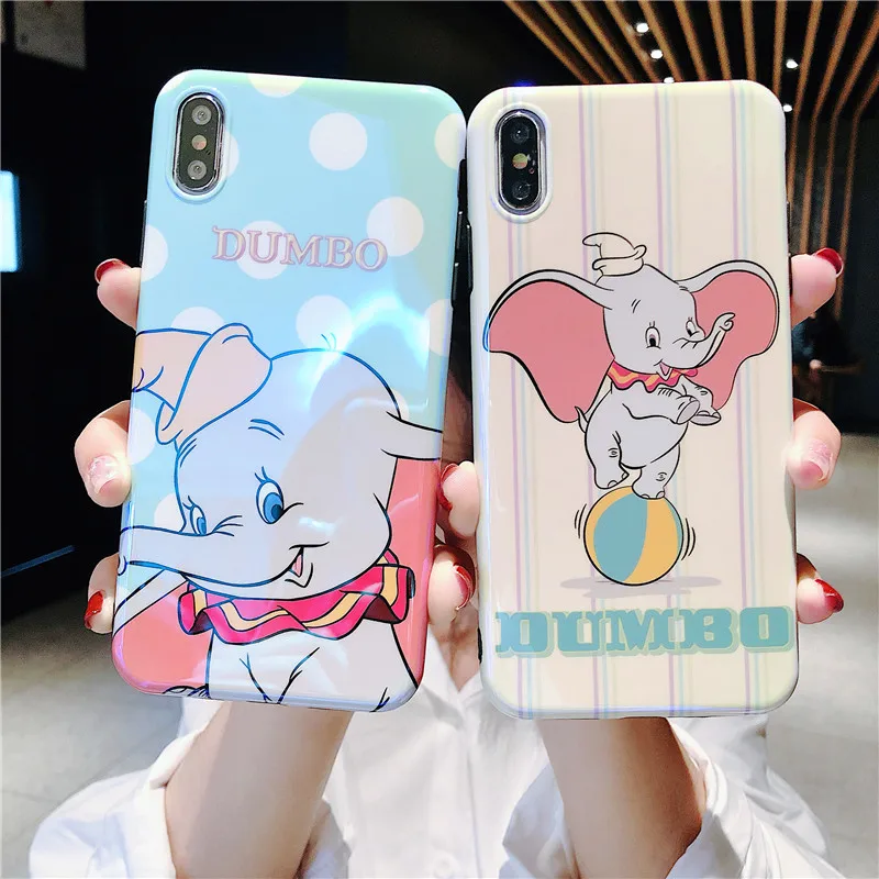 Cartoon pink Cute Dumbo Soft Phone Case For iPhone X XS Max XR Blue-ray 11 11pro 6 7 8 plus Cases |