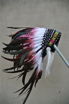 

light pink feather headdress headpiece for event party costumes feather hat party event supply