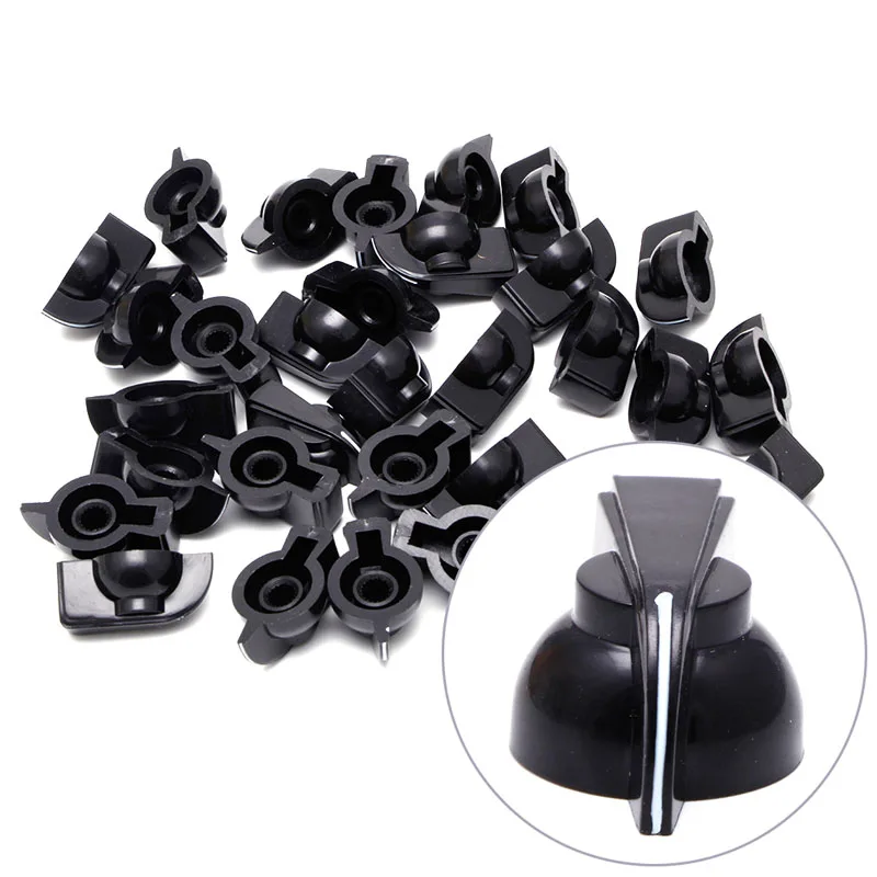 

Plastic Rotary Switch 1/4 Big Chicken Head Knob Potentiometer Cap Black Guitar Knob