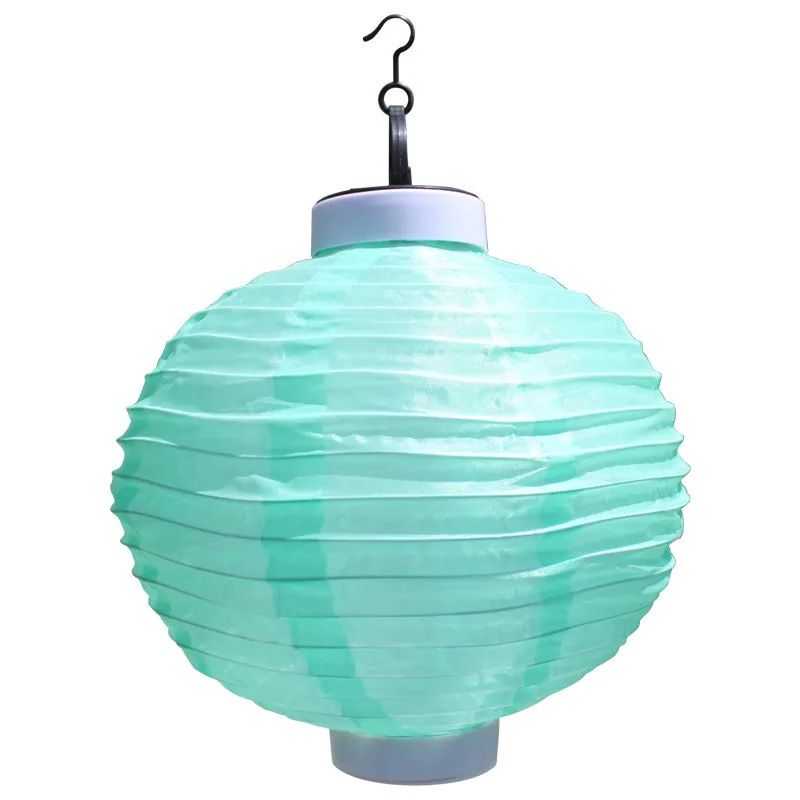 Solar powered hanging lantern light Waterproof Chinese Nylon Fabric lantern for Wedding Party home garden Decoration