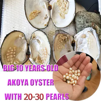 

Natural Freshwater Oysters Pearls In Vacuum-packed,20-30pcs Real Pearls inside Big Monster Oyster Pearls Shell Wish Gift PJW271