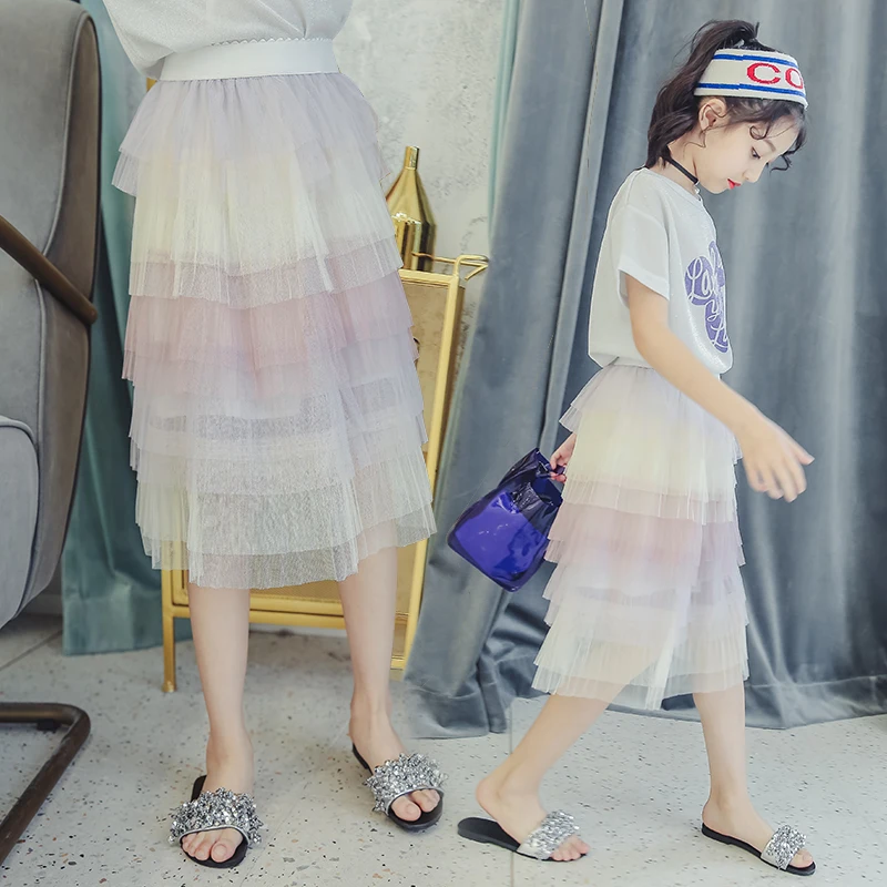 Buy Kids Girls Tutu Skirt 2018 New Summer Big Teenage Girls Layered Skirts for