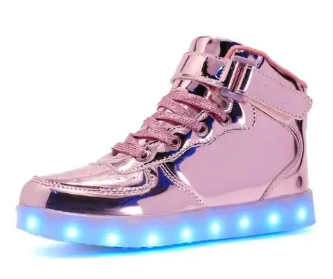 

EU 25-36 Led Shoes for kids and adults USB charger Light Up Air force for boys girls men women Fashion Party Glowing Sneakers