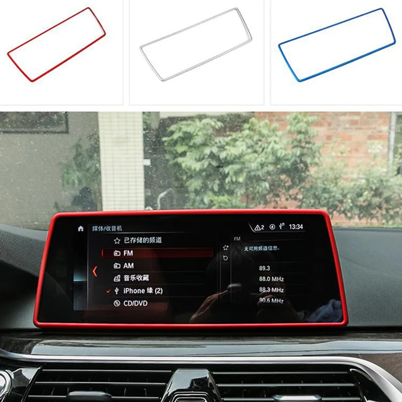 Стайлинга автомобилей центральной консоли gps навигации Экран рамка украшения охватывает наклейки Накладка для BMW 5 серии G30 G38 авто аксессуары