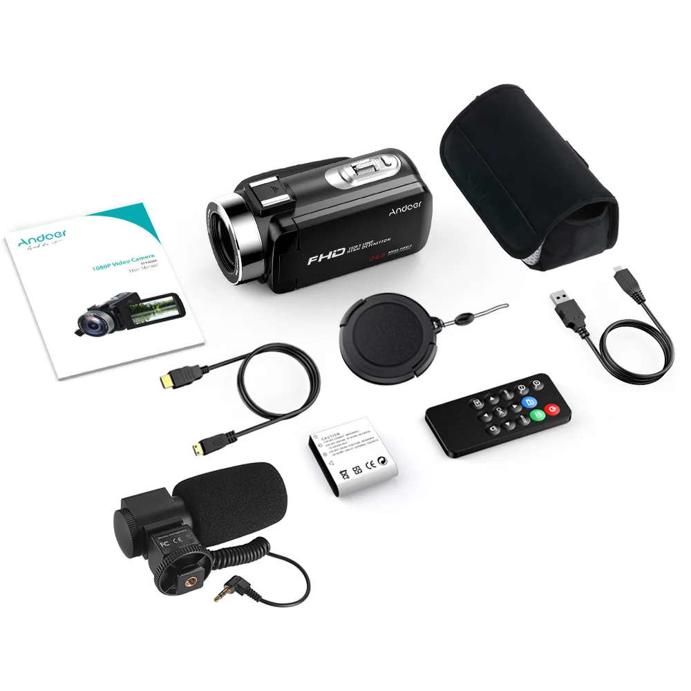 Andoer FHD 1080P Портативная Цифровая видеокамера Camecorder инфракрасное ночное видение 3," Вращающийся ЖК-экран 24MP 16X цифровой зум