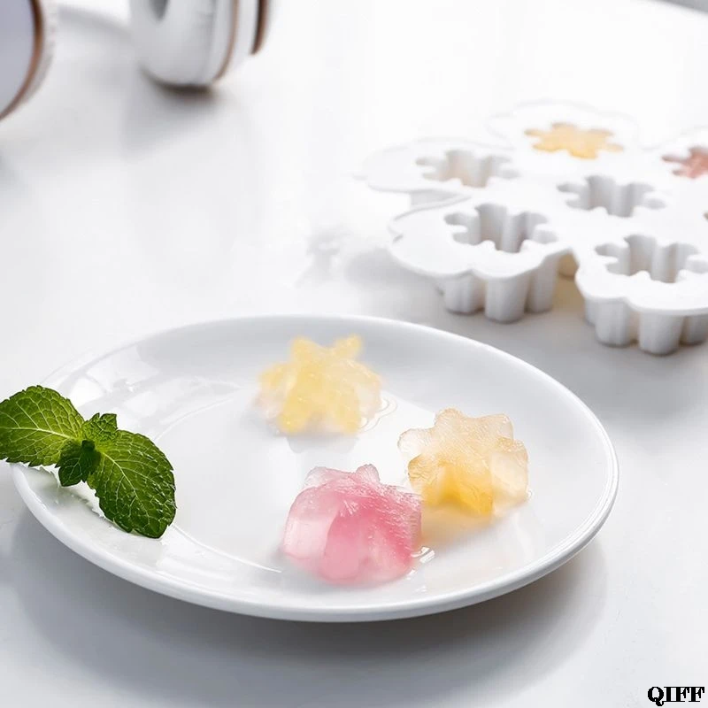 Снежинка лотки с формами для кубиков льда DIY помадка шоколадный силиконовый Пудинг для приготовления желе и выпечки инструмент JUN06