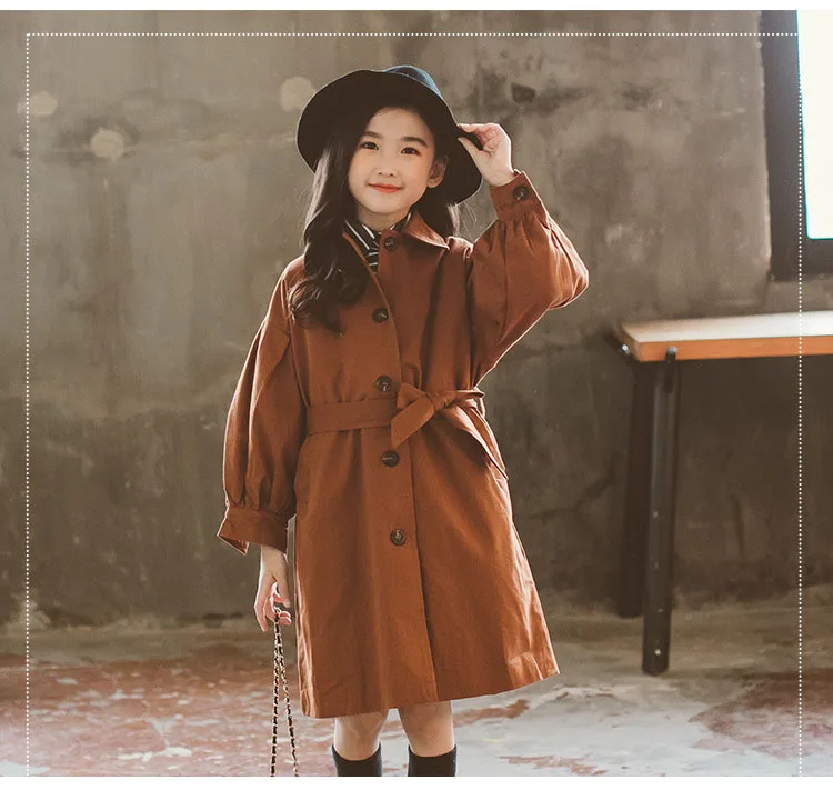 khaki green long belt jackets for teenage boys long sleeve trench coat kids outerwear top clothing children jacket for baby girl (20)