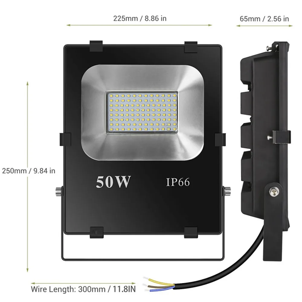 50W LED Flood Lights Waterproof Outdoor Security Lights,250W HPS Bulbs Equivalent,5000lm,5000K Daylight White,Non-dimmable,Floodlight (7)