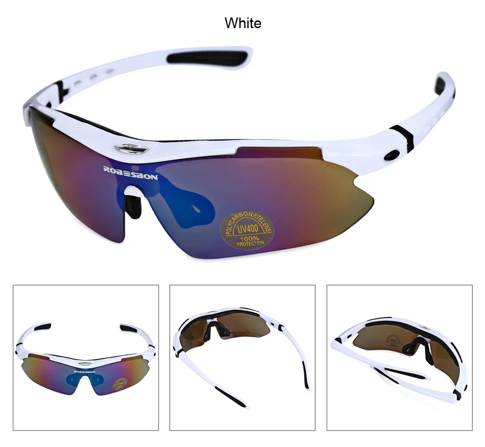 ROBESBON 0089 Men Cycling Eyewear Sunglass Outdoor UV400 Sports Glasses 5 Lenses