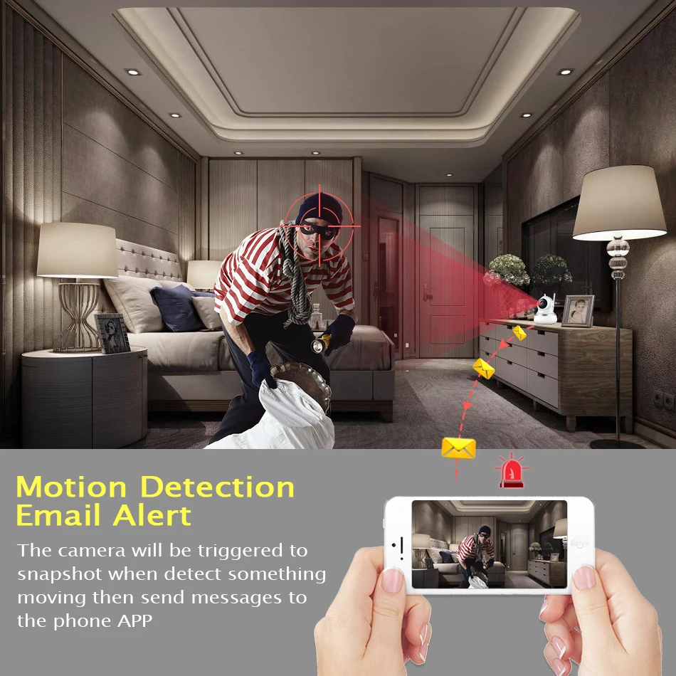  1080P IP Camera WIFI CCTV Video Surveillance P2P Home Security TF card storage 2MP babyfoon camera  - 32838192618